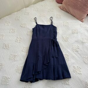 Altar’d State Navy Blue Dress with Ruffle Detail